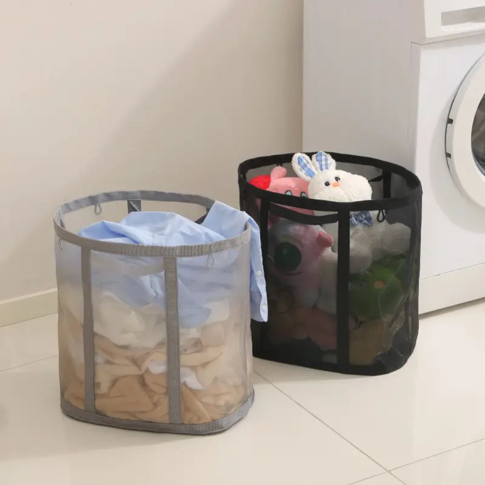 Collapsible Breathable Nylon Mesh Laundry Hamper