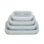 Collapsible Lunch Box Silicone Snap Lock Airtight Microwave Safe