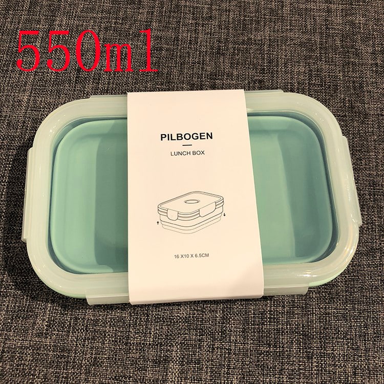 Collapsible Lunch Box Silicone Snap Lock Airtight Microwave Safe
