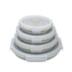 Collapsible Lunch Box Silicone Snap Lock Airtight Microwave Safe