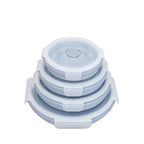 Collapsible Lunch Box Silicone Snap Lock Airtight Microwave Safe