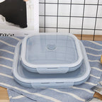 Collapsible Lunch Box Silicone Snap Lock Airtight Microwave Safe