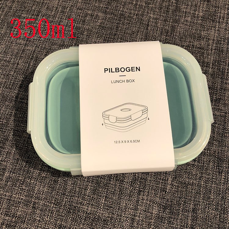 Collapsible Lunch Box Silicone Snap Lock Airtight Microwave Safe