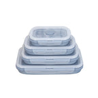 Collapsible Lunch Box Silicone Snap Lock Airtight Microwave Safe