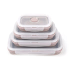 Collapsible Lunch Box Silicone Snap Lock Airtight Microwave Safe