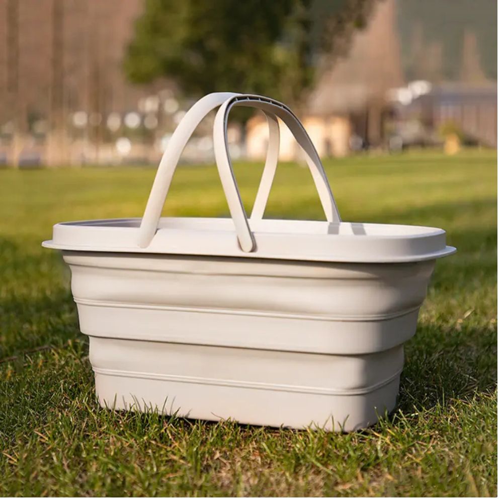 Collapsible Self-Standing Plastic Utility Basket