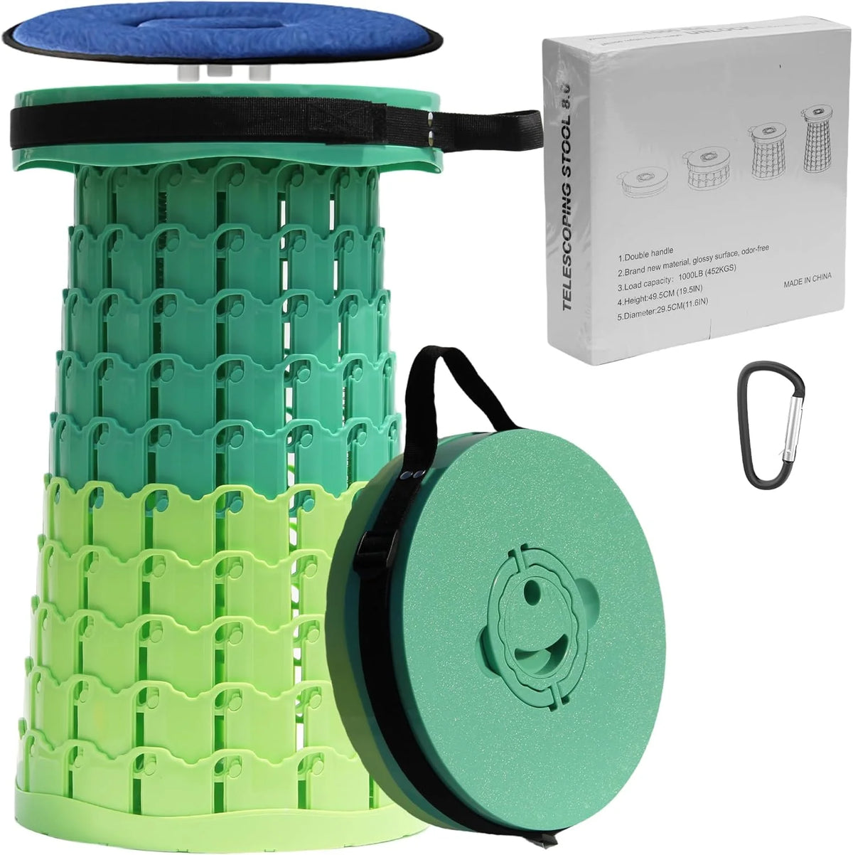 Collapsible Stool Adjustable 3–20 Inch Heavy-Duty