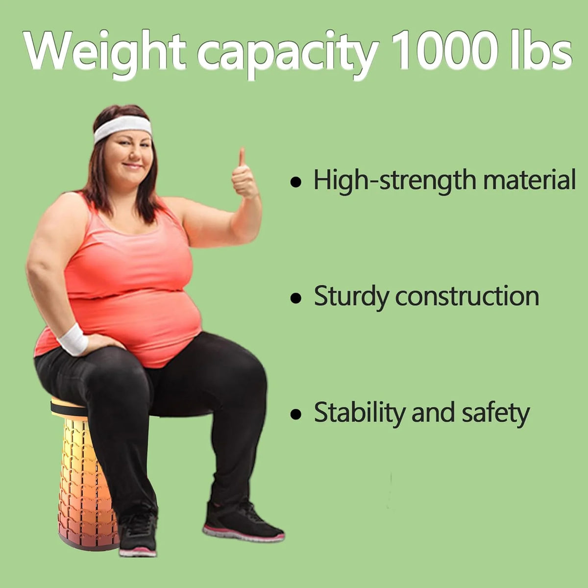 Collapsible Stool Adjustable 3–20 Inch Heavy-Duty
