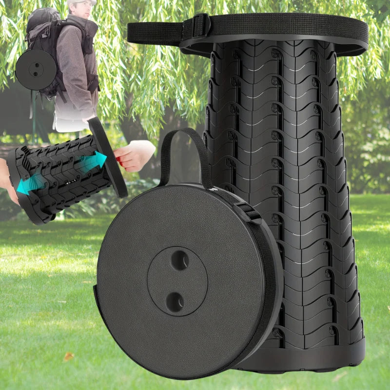 Collapsible Telescopic Stool 330 lb Capacity Adjustable Height