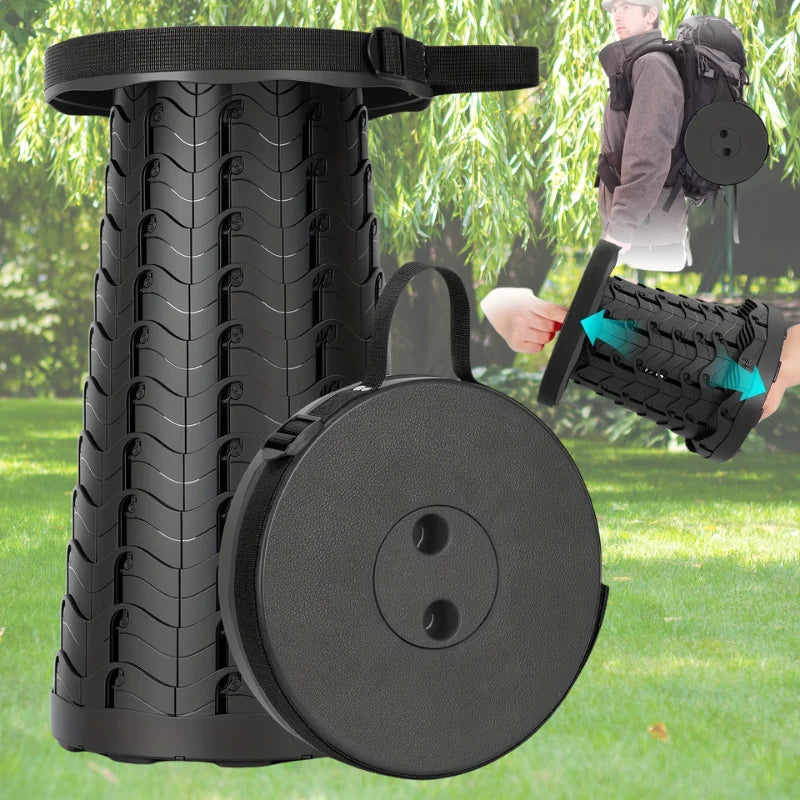 Collapsible Telescopic Stool 330 lb Capacity Adjustable Height