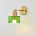 Colored Glass Warm LED Wall Sconce (Hardwired)