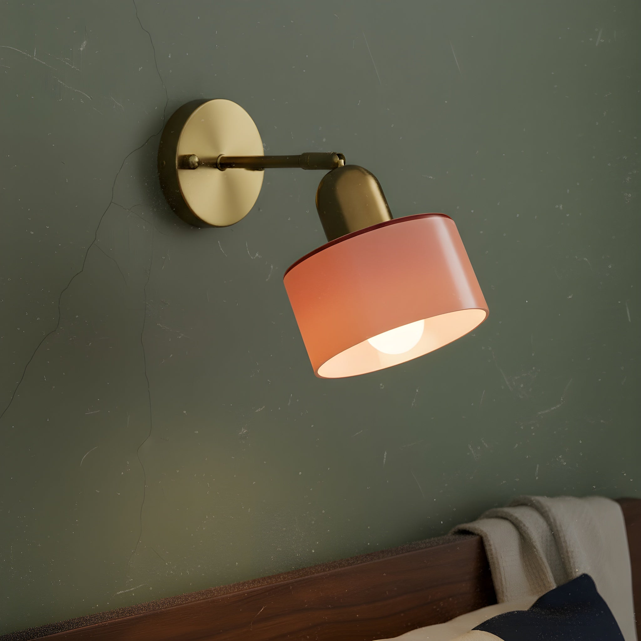 Colored Glass Warm LED Wall Sconce (Hardwired)