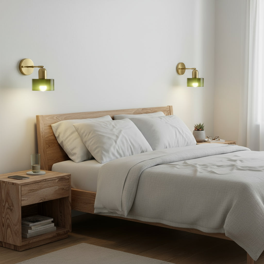 Colored Glass Warm LED Wall Sconce (Hardwired)