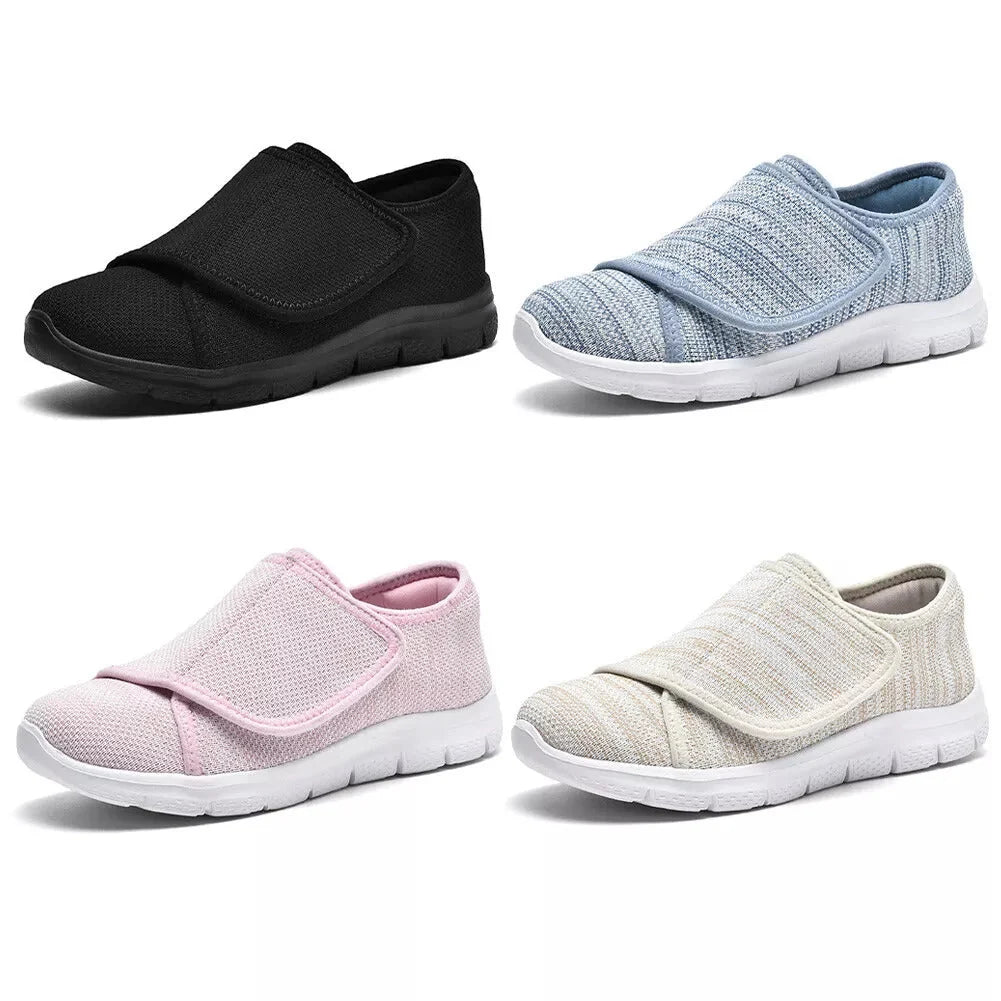 Comfort Shoes Wide Fit Adjustable Closure Shock-Absorbing Sole
