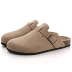 Comfort Slides Suede Upper Cork Insole & Non-Slip Outsole
