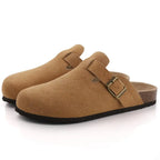 Comfort Slides Suede Upper Cork Insole & Non-Slip Outsole