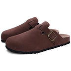 Comfort Slides Suede Upper Cork Insole & Non-Slip Outsole
