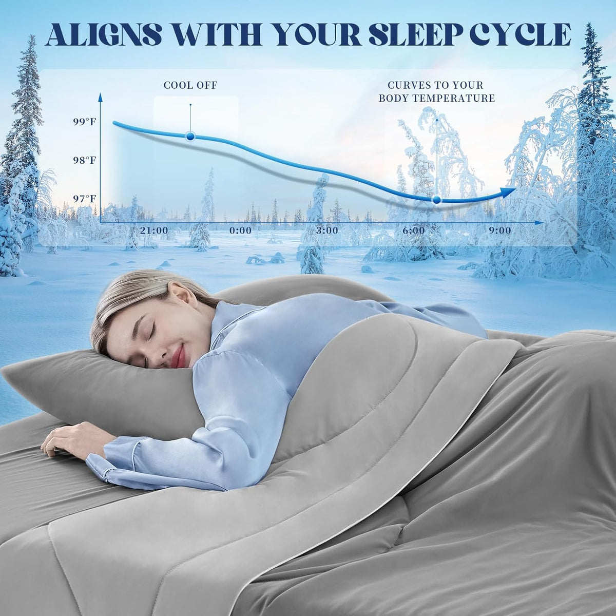 Comforter Breathable Cooling Moisture-Wicking 3D Hollow-Fiber