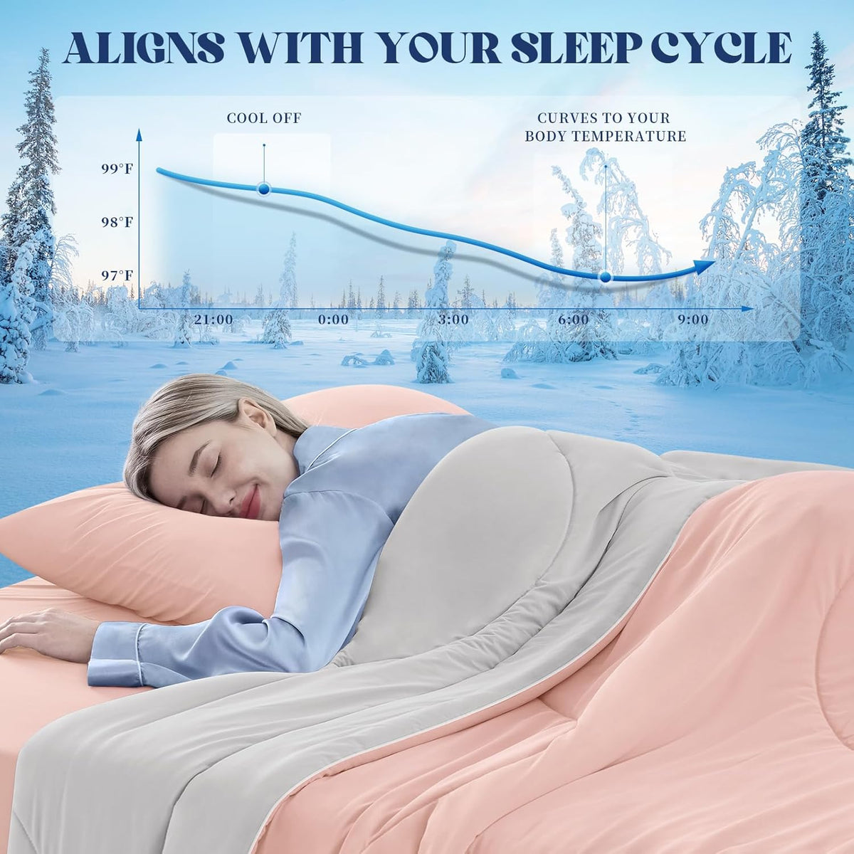 Comforter Breathable Cooling Moisture-Wicking 3D Hollow-Fiber