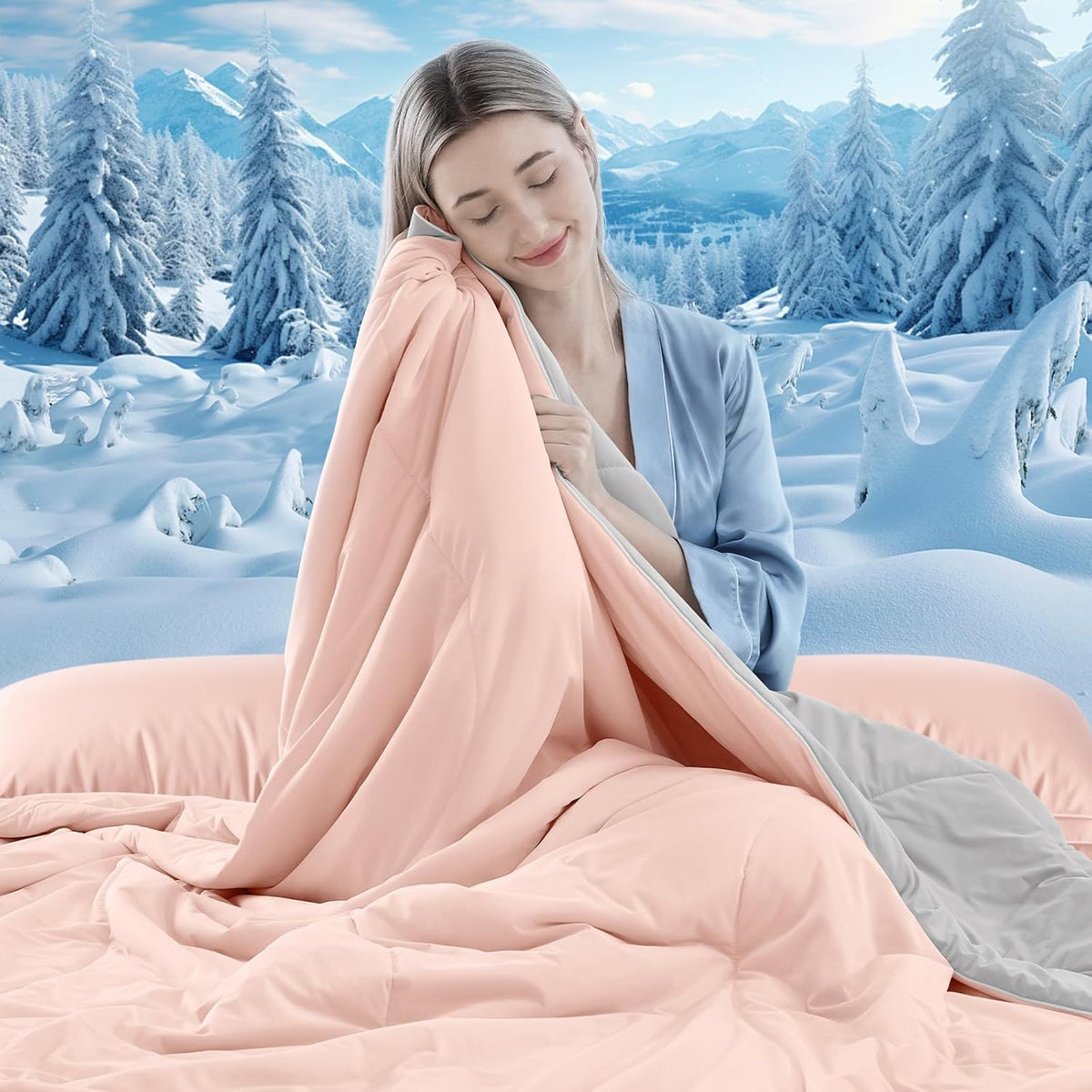 Comforter Breathable Cooling Moisture-Wicking 3D Hollow-Fiber