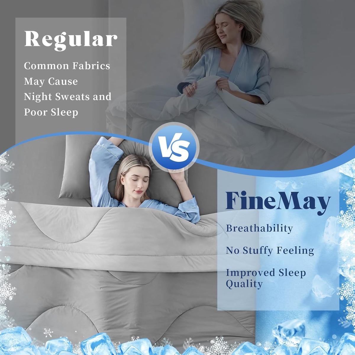 Comforter Breathable Cooling Moisture-Wicking 3D Hollow-Fiber