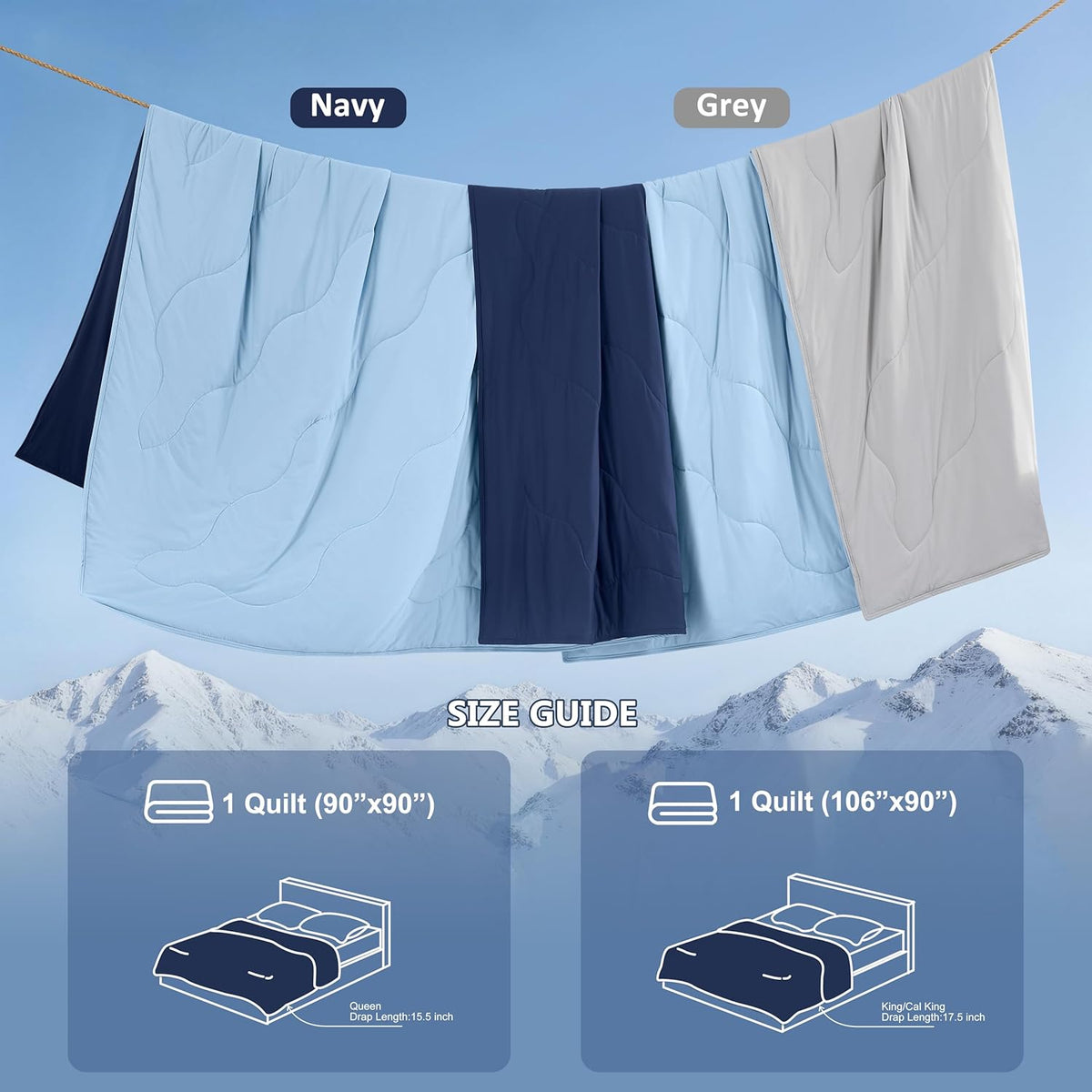 Comforter Cooling & Reversible Lightweight Polyester Fill