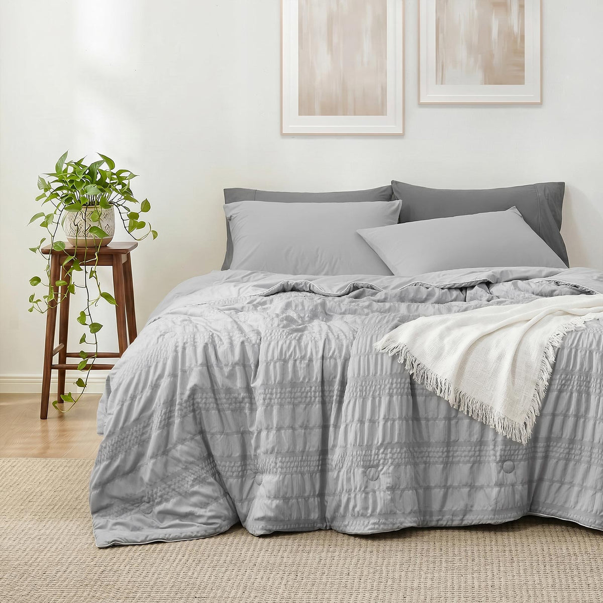 Comforter Cooling Seersucker Machine Washable