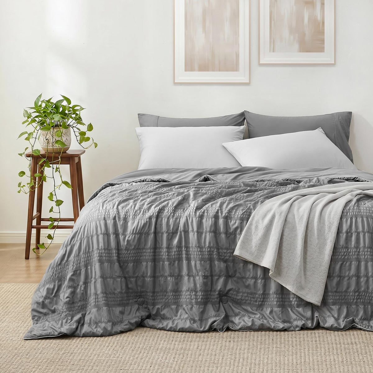 Comforter Cooling Seersucker Machine Washable