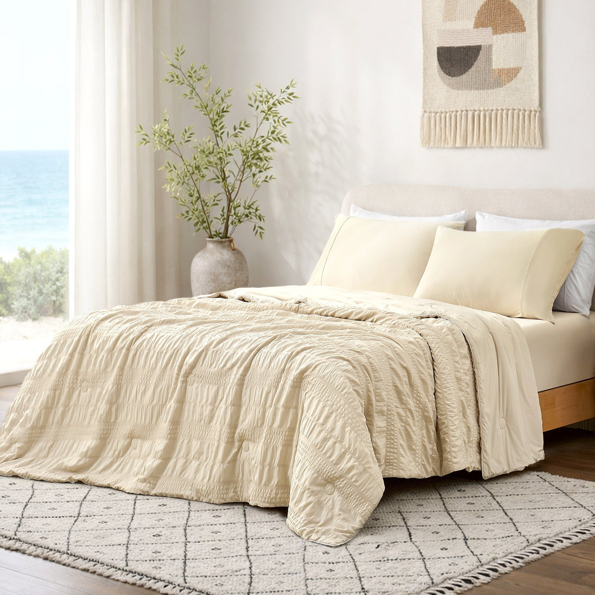 Comforter Cooling Seersucker Machine Washable