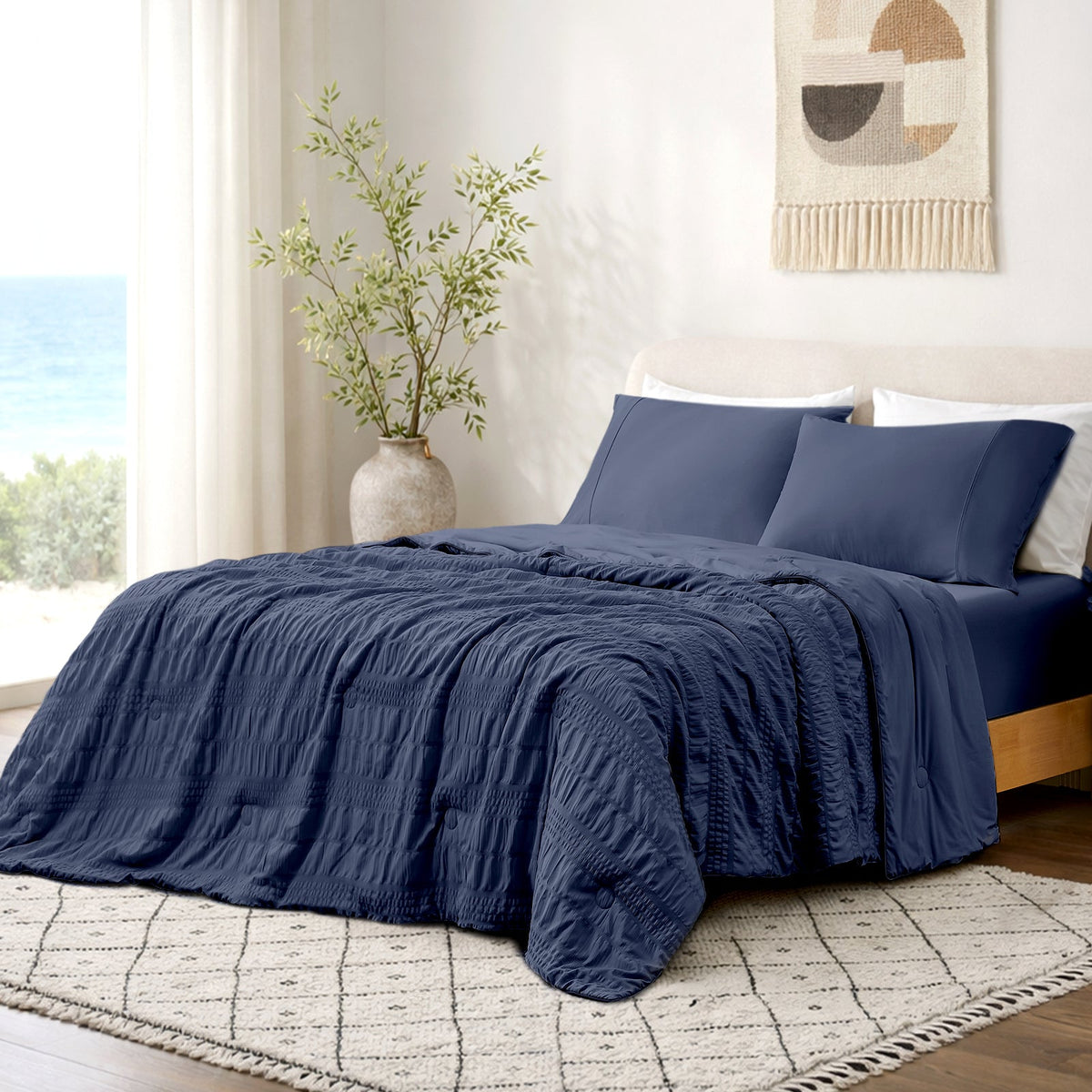 Comforter Cooling Seersucker Machine Washable