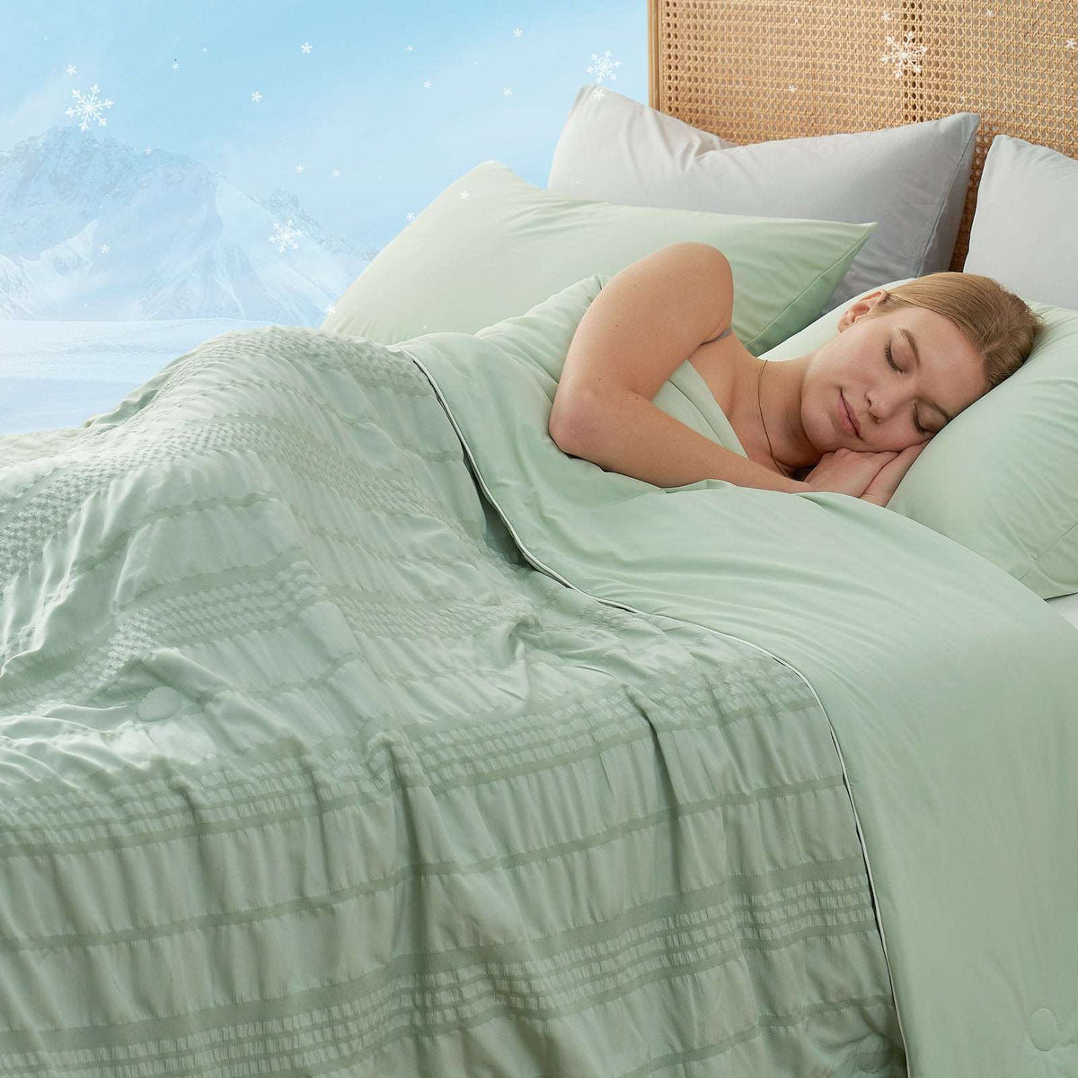 Comforter Cooling Seersucker Machine Washable