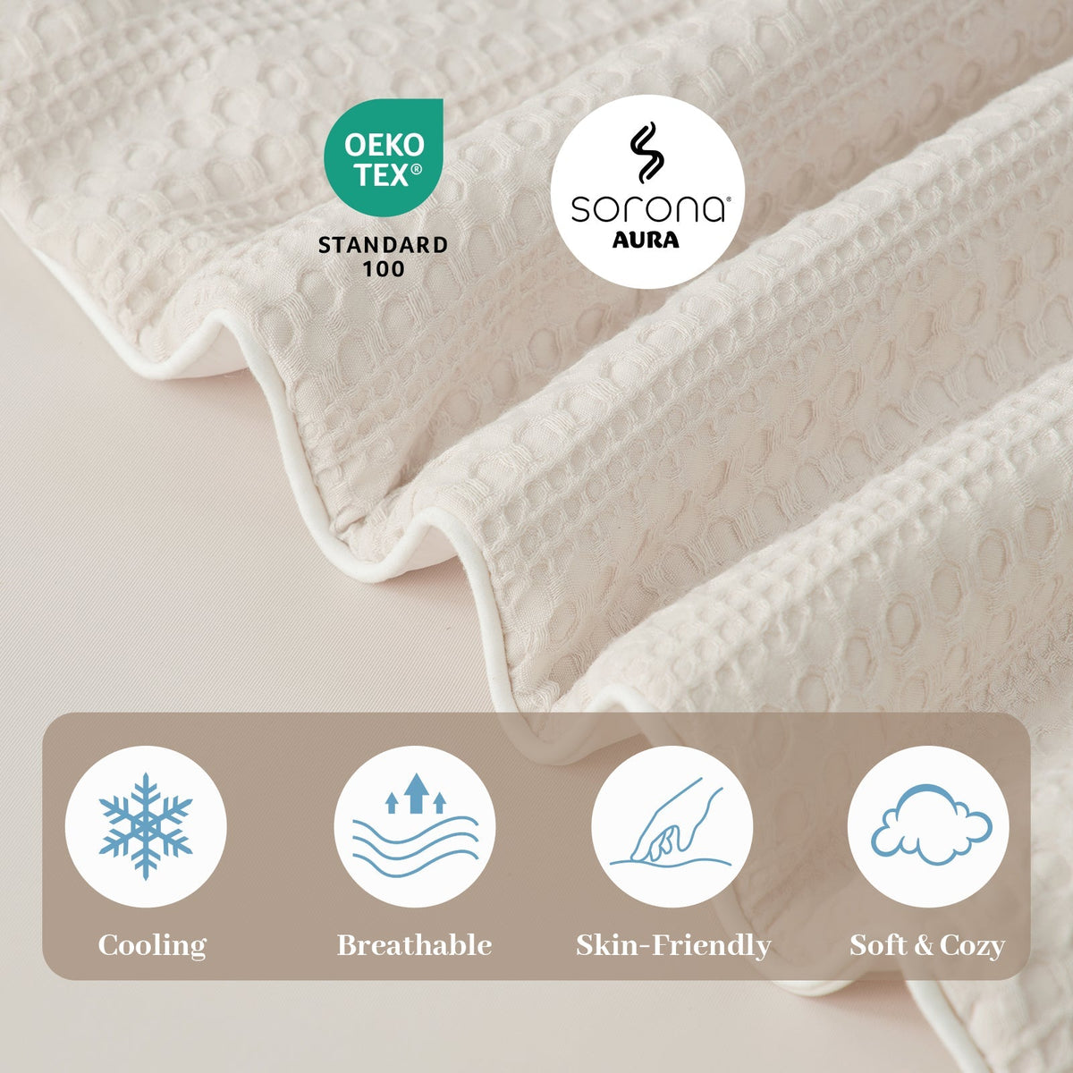 Comforter Cooling Waffle Pattern Plant-Based Fill