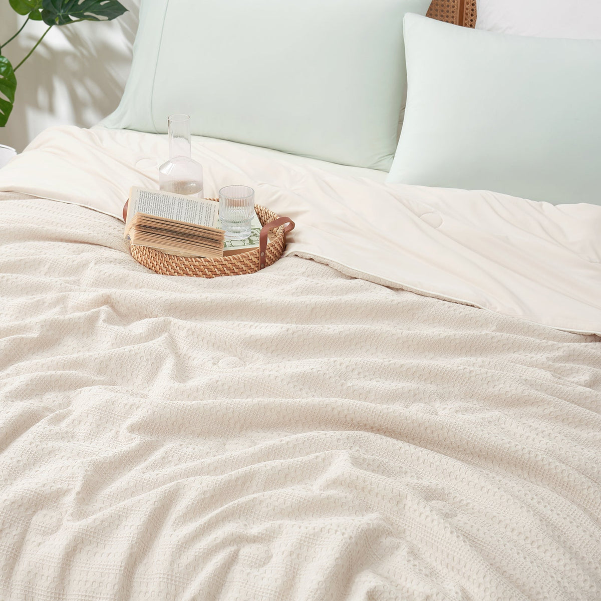Comforter Cooling Waffle Weave Plant-Based Fiber