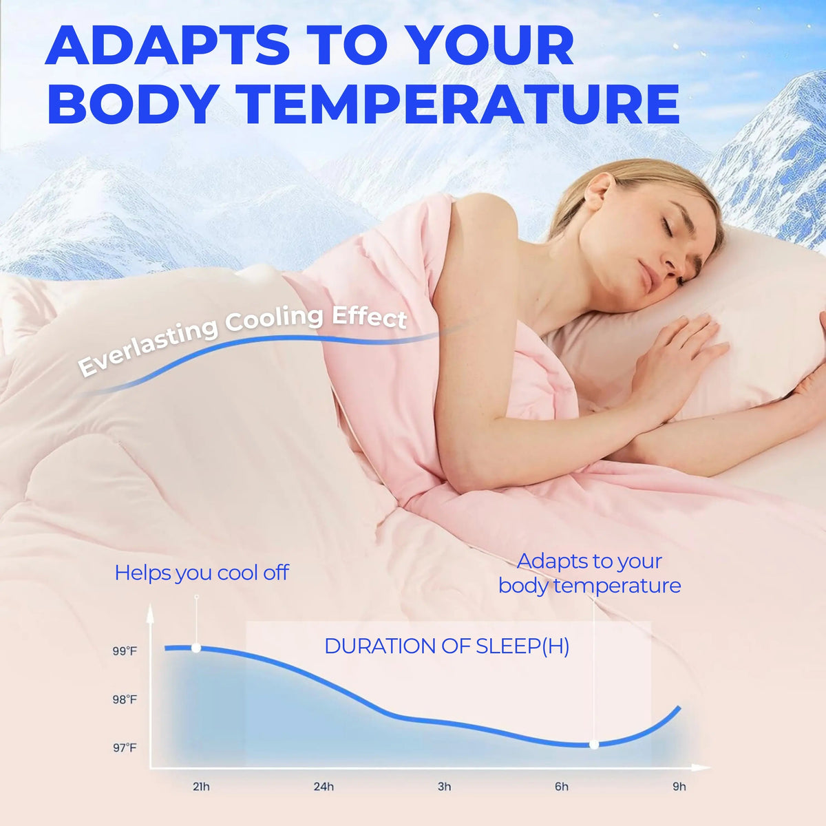 Comforter Reversible Cooling Lightweight Down-Alternative