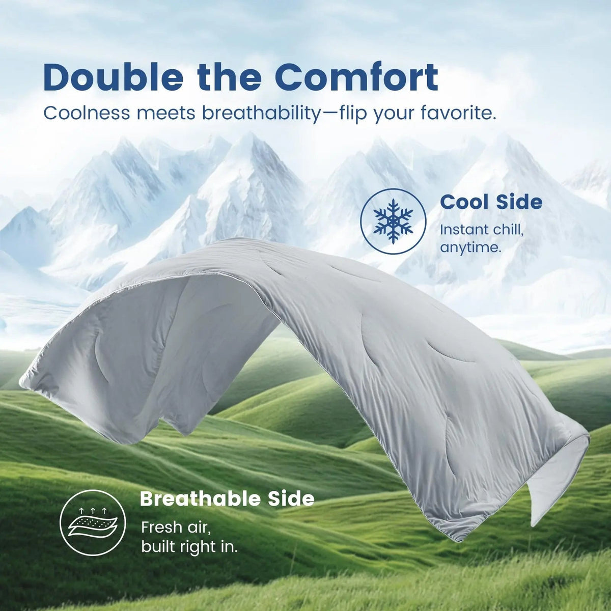 Comforter Reversible Cooling Lightweight Down-Alternative
