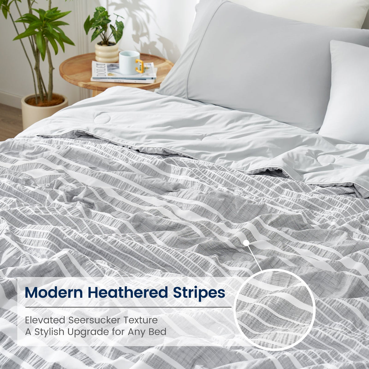 Comforter Seersucker Lightweight & Breathable Machine Washable