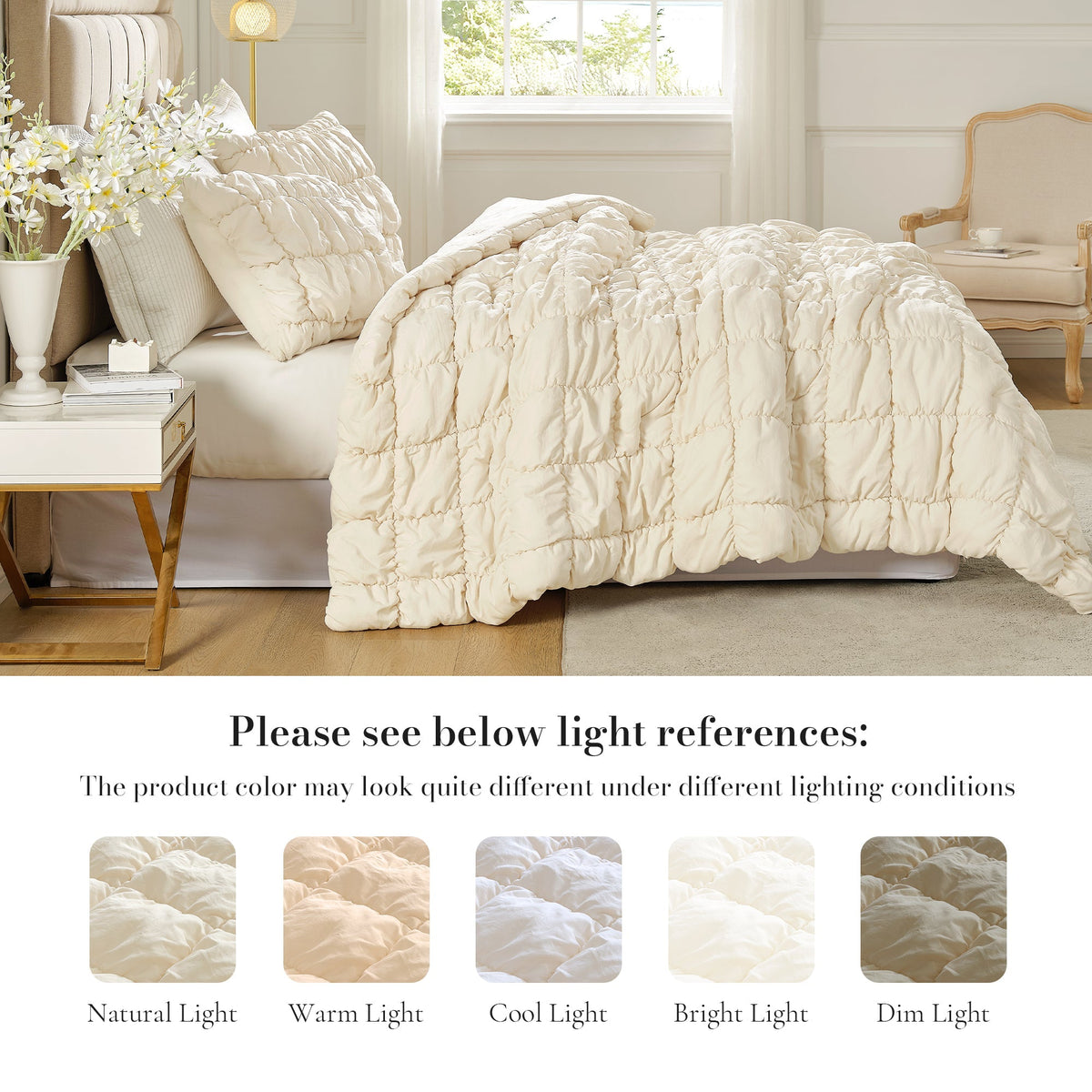 Comforter Set 3D Bubble Texture All-Season Breathable