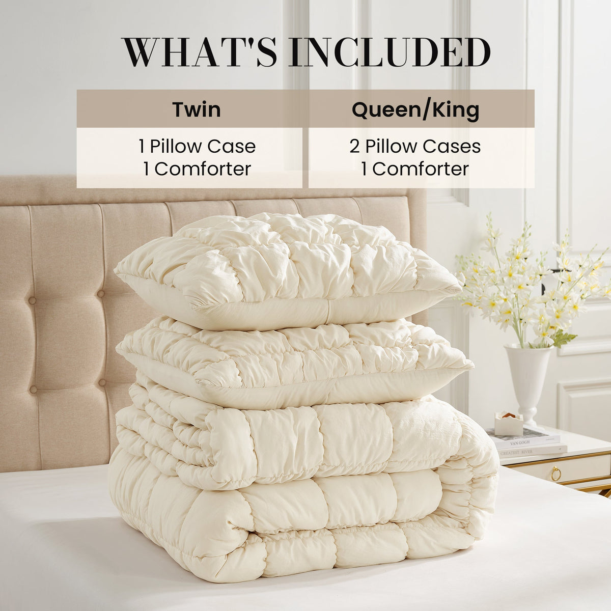 Comforter Set 3D Bubble Texture All-Season Breathable