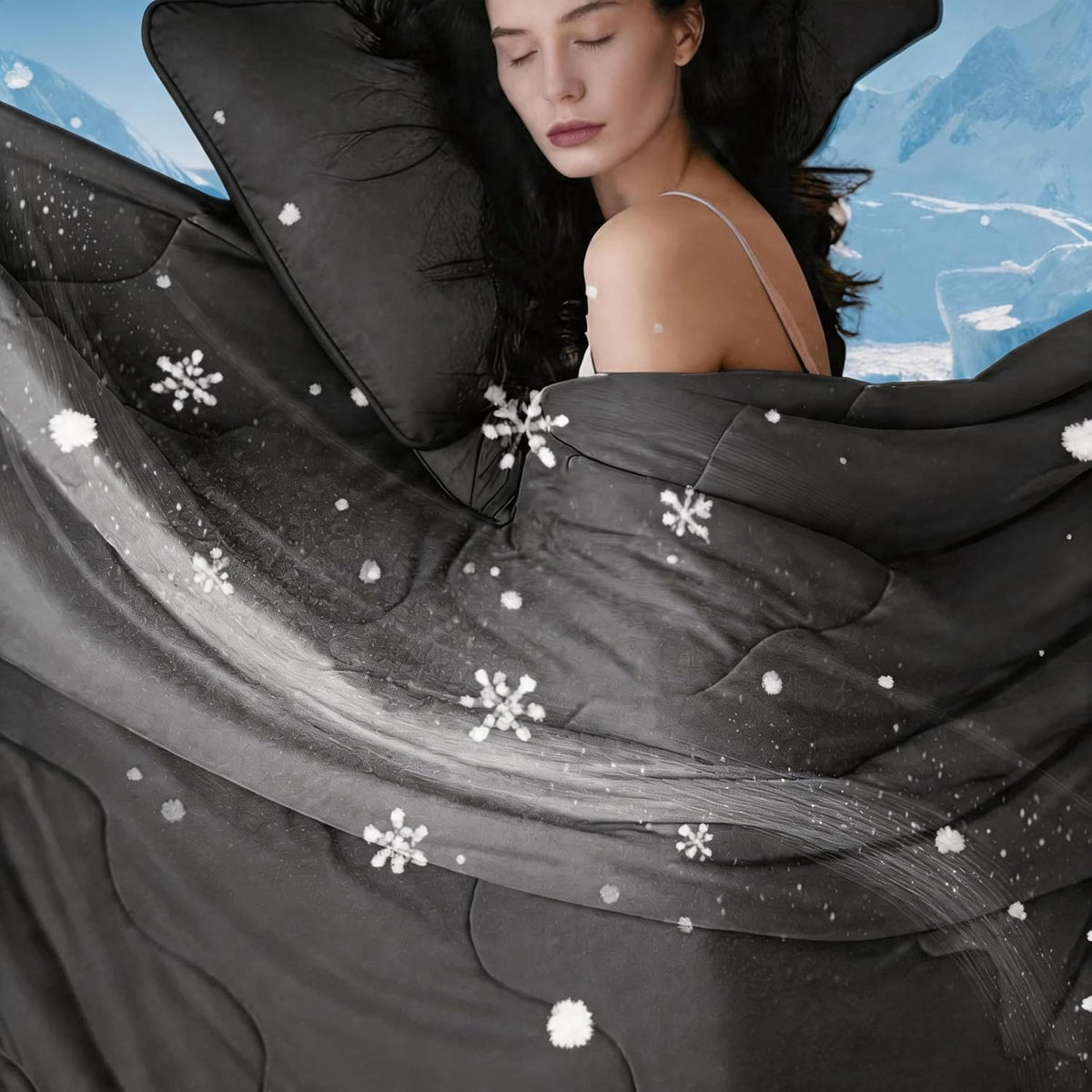 Comforter Set Breathable & Moisture-Wicking Wavy Quilted