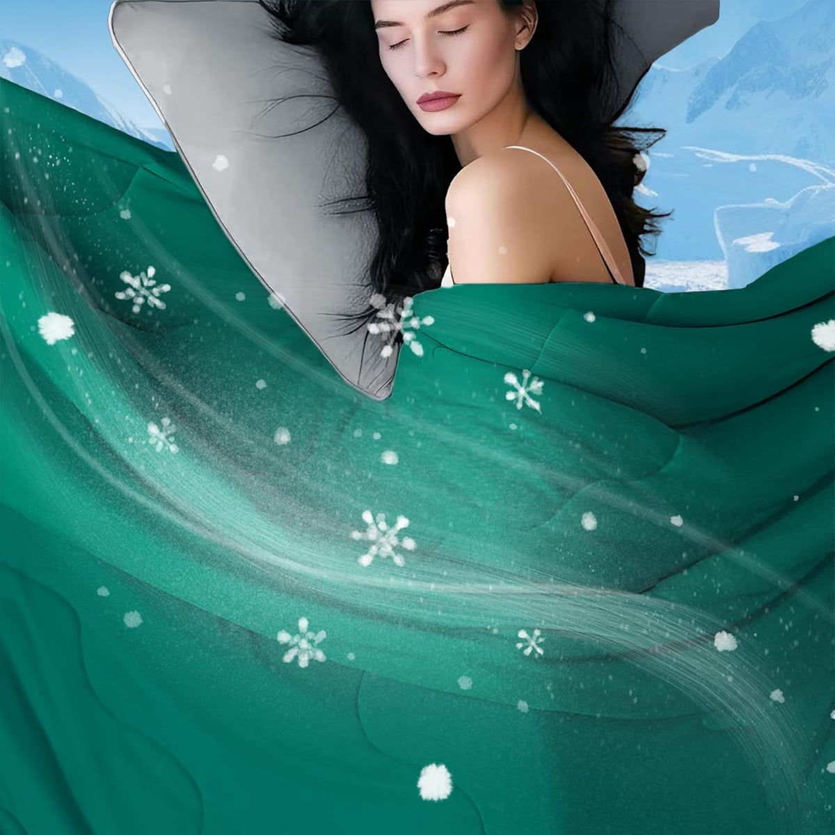 Comforter Set Breathable & Moisture-Wicking Wavy Quilted
