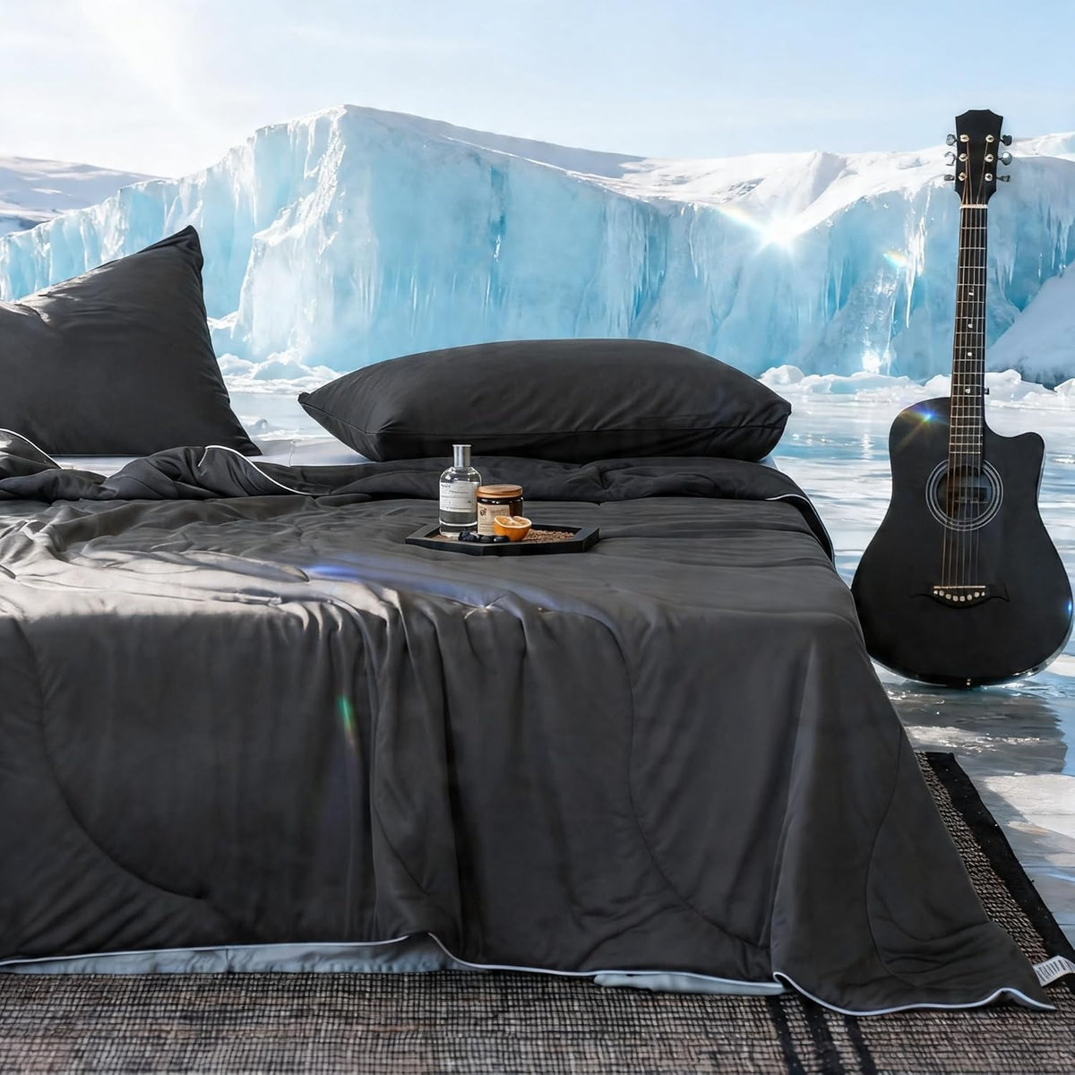 Comforter Set Breathable & Moisture-Wicking Wavy Quilted