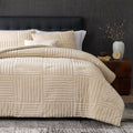 Comforter Set Jacquard Stripe Machine Washable Includes Pillowcases