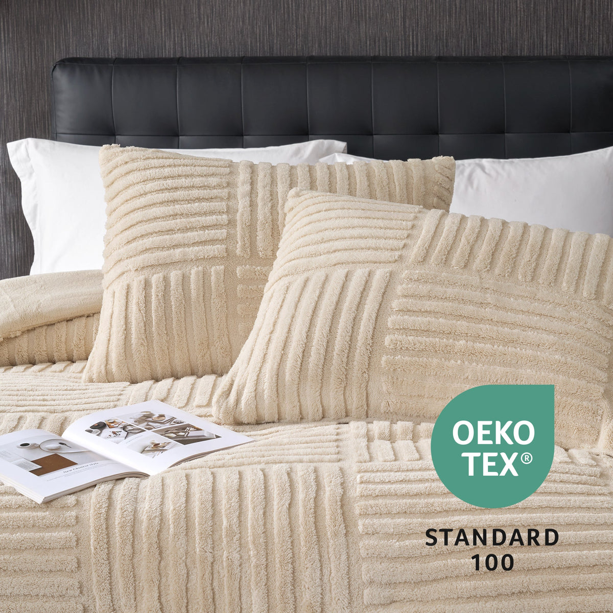 Comforter Set Jacquard Stripe Machine Washable Includes Pillowcases