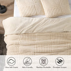 Comforter Set Jacquard Stripe Machine Washable Includes Pillowcases