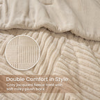 Comforter Set Jacquard Stripe Machine Washable Includes Pillowcases