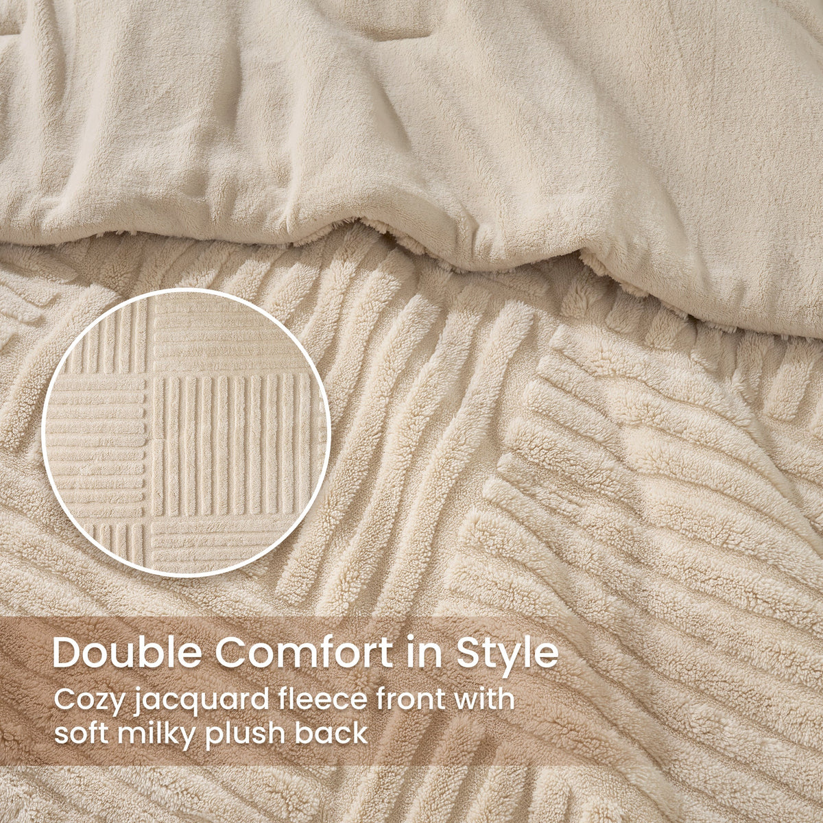 Comforter Set Jacquard Stripe Machine Washable Includes Pillowcases