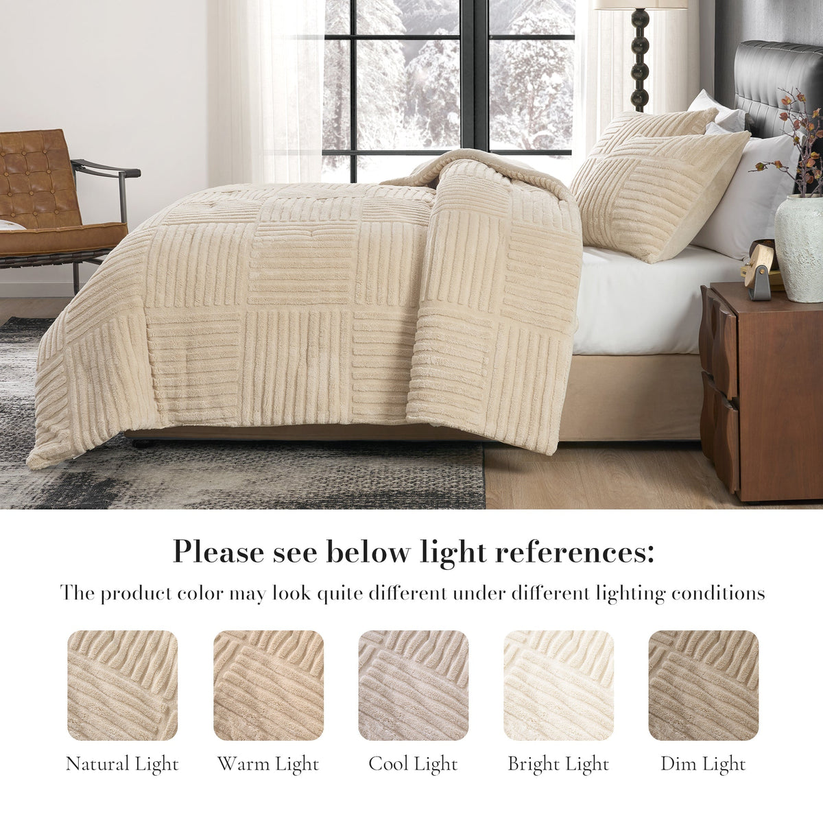 Comforter Set Jacquard Stripe Machine Washable Includes Pillowcases