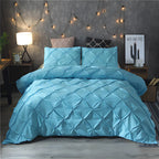 Comforter Set Pinch-Pleat Geometric Hypoallergenic