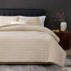 Comforter Set Reversible Waffle Jacquard & Down-Alternative