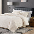 Comforter Set Reversible Waffle Jacquard & Down-Alternative